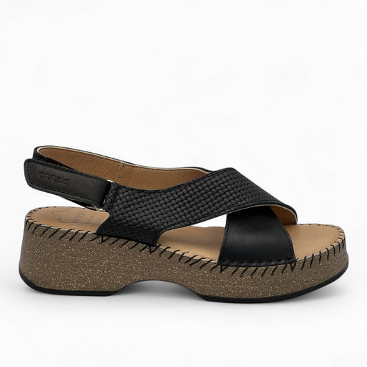 Γυναικείο Ανατομικό Δερμάτινο Πέδιλο Ovvio 7450 Μαύρο