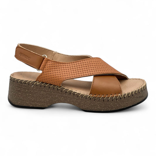 Γυναικείο Ανατομικό Δερμάτινο Πέδιλο Ovvio 7450 Ταμπά