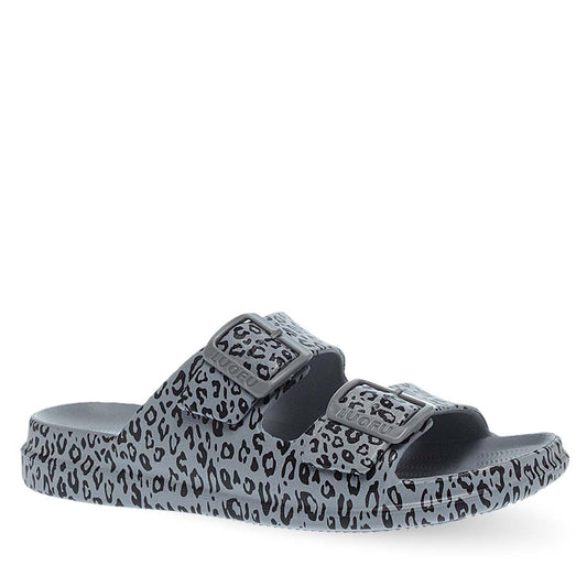 Γυναικείες Σαγιονάρες Θαλάσσης Με Λουράκια Parex Animal Print Γκρι 11831106