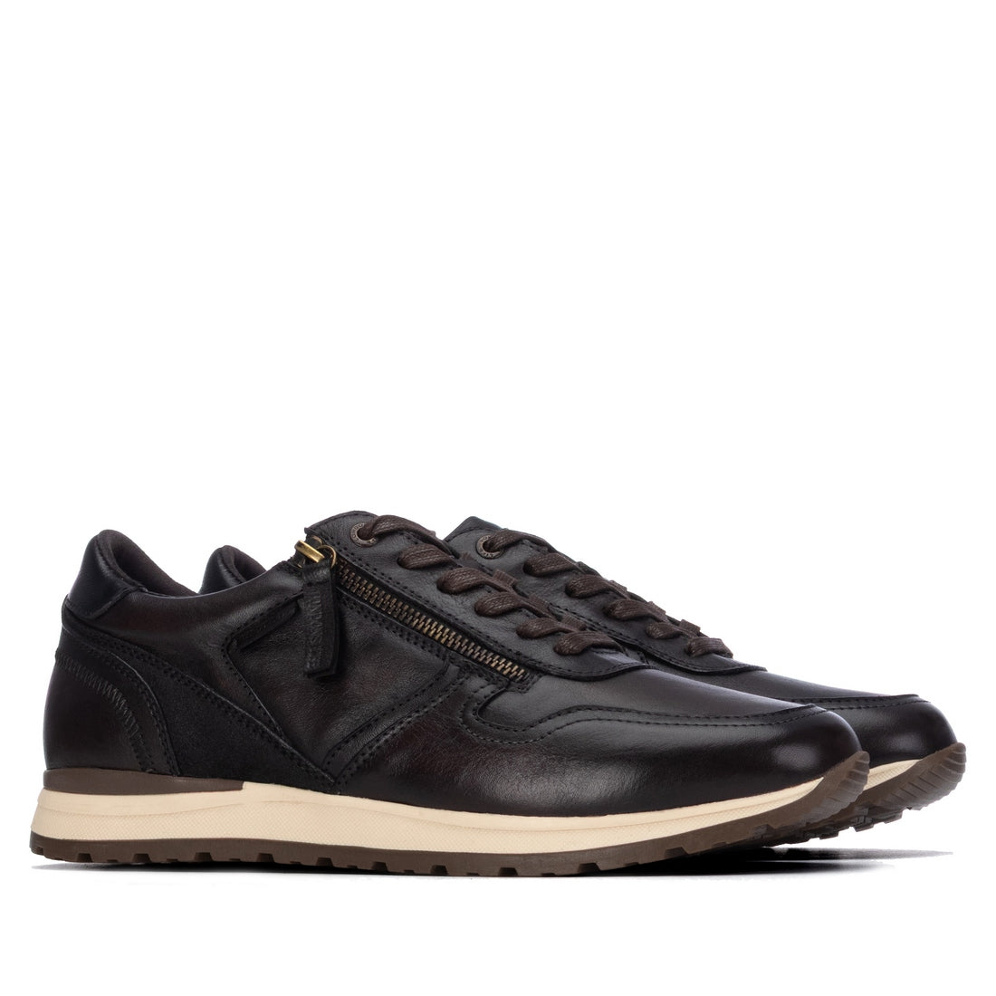 Αντρικό Ανατομικό Δερμάτινο Sneaker LONDON LIFE 164209 Καφέ