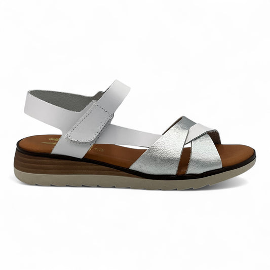 Γυναικεία Ανατομικά Πέδιλα Marila 25043-29 Άσπρο Ασημι