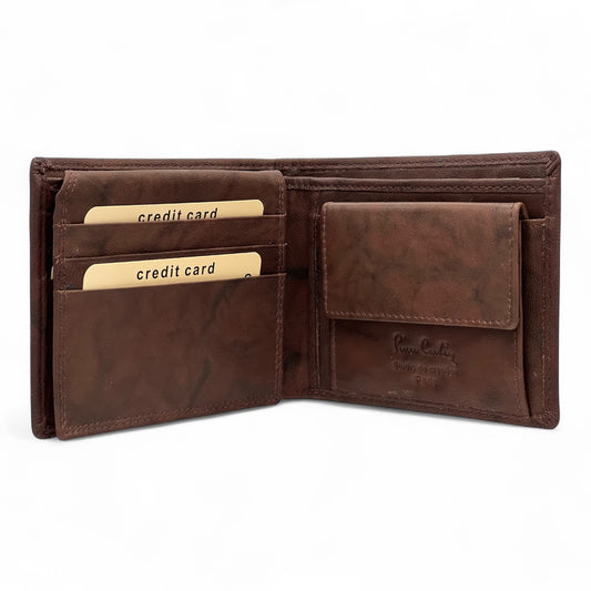Ανδρικό Δερμάτινο Πορτοφόλι Καφέ