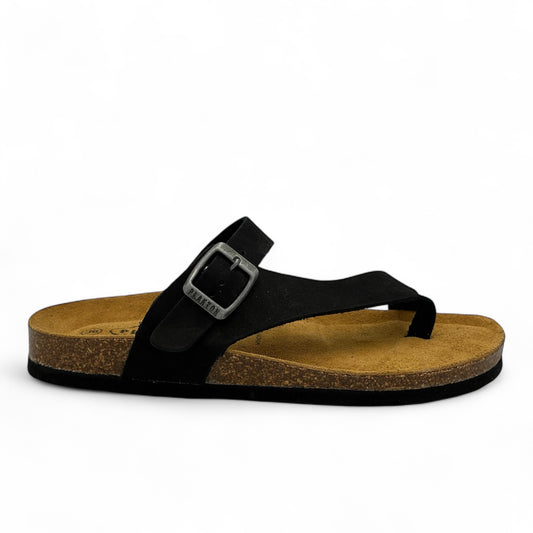 Γυναικείες Ανατομικές Δερμάτινες Παντόφλες Plakton 185446-MR Μαύρες